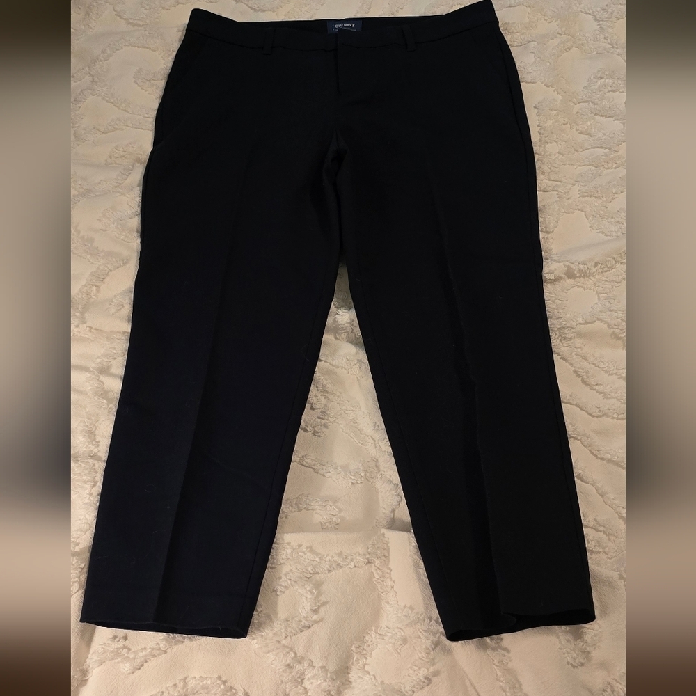Old Navy Women's Cropped Navy Cotton Blend Pants, Size 14 (315)